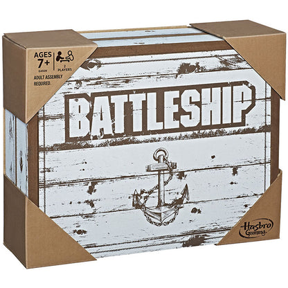 Wooden Battleship Rustic Series Game by Hasbro for 7 years and up
