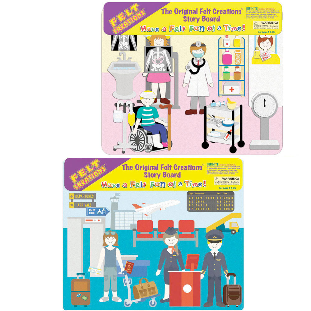 Felt Creations Hospital & Airport Story Board Value Pack for kids aged 3 years and up