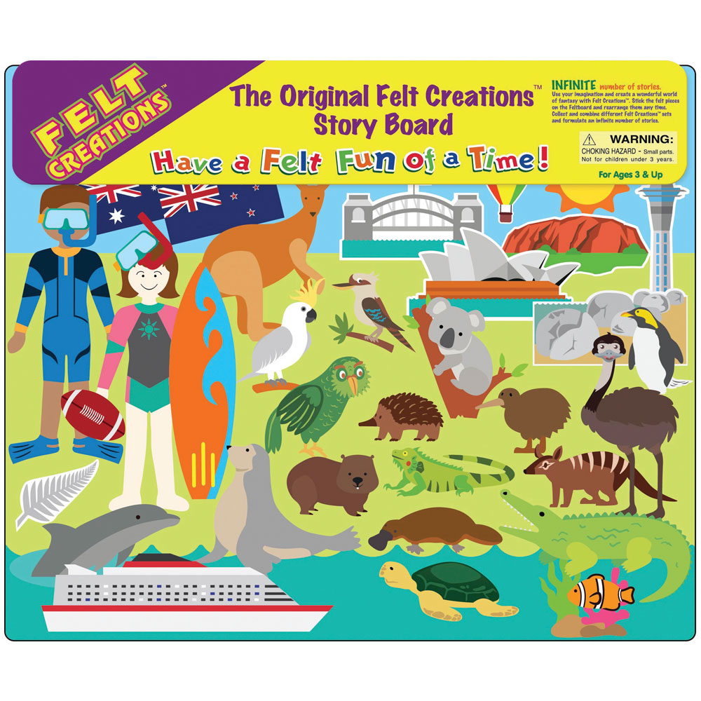 The Original Felt Creations Explore Australia and New Zealand Story Board for boys and girls