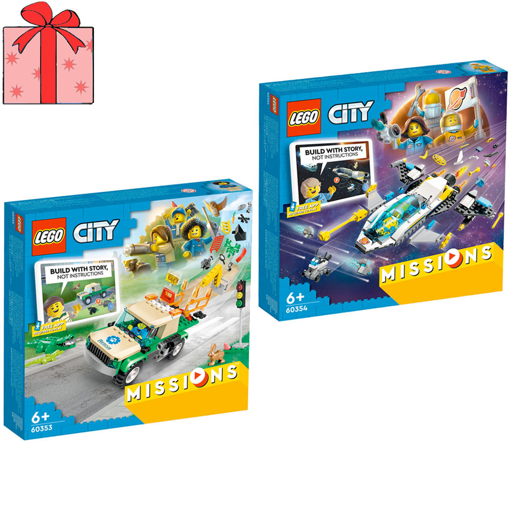 [DISCONTINUED] LEGO City Value Pack: 60353 Wild Animal Rescue Missions + 60354 Mars Spacecraft Exploration Missions + Gift Wrapping