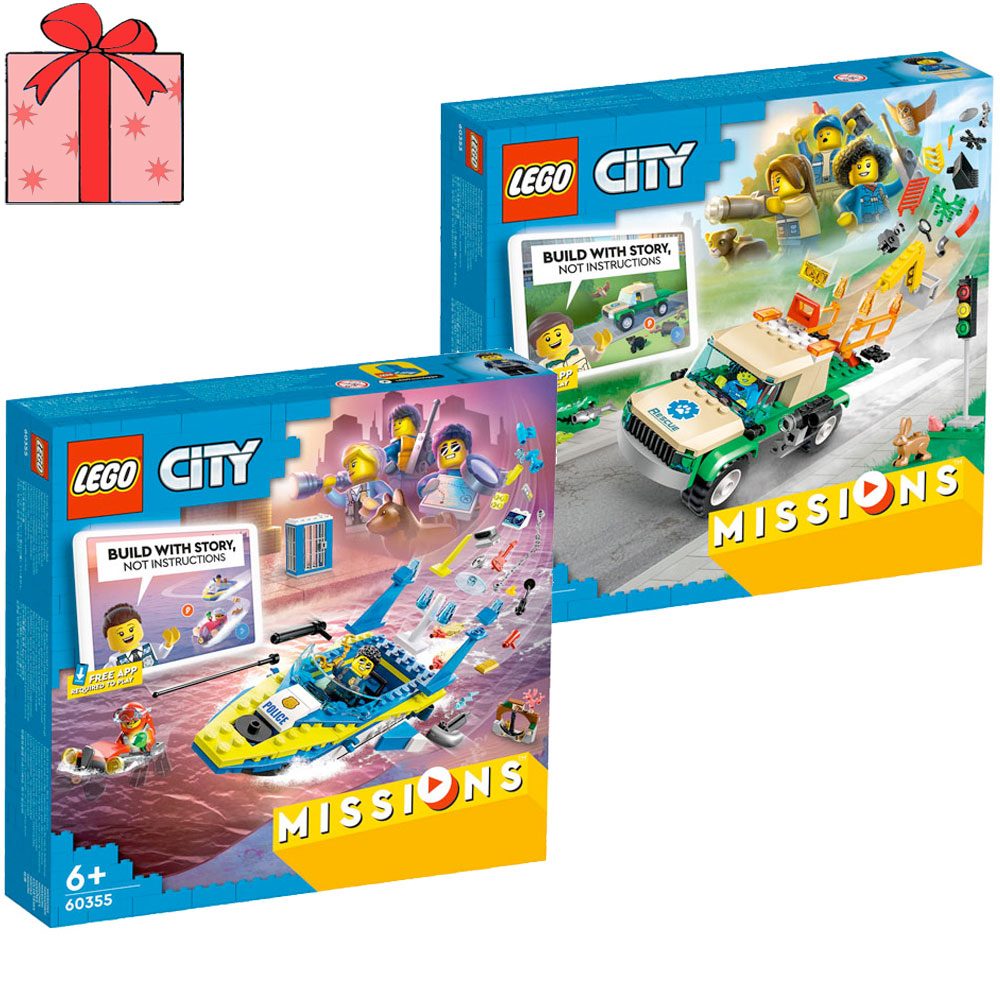 [DISCONTINUED] LEGO City Value Pack: 60353 Wild Animal Rescue Missions + 60355 Water Police Detective Missions + Gift Wrapping