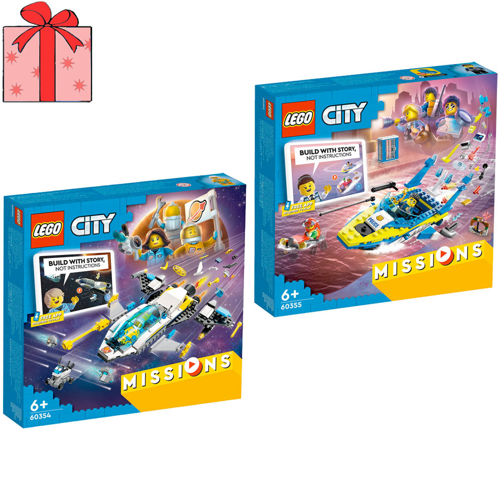 [DISCONTINUED] LEGO City Value Pack: 60354 Mars Spacecraft Exploration Missions + 60355 Water Police Detective Missions + Gift Wrapping