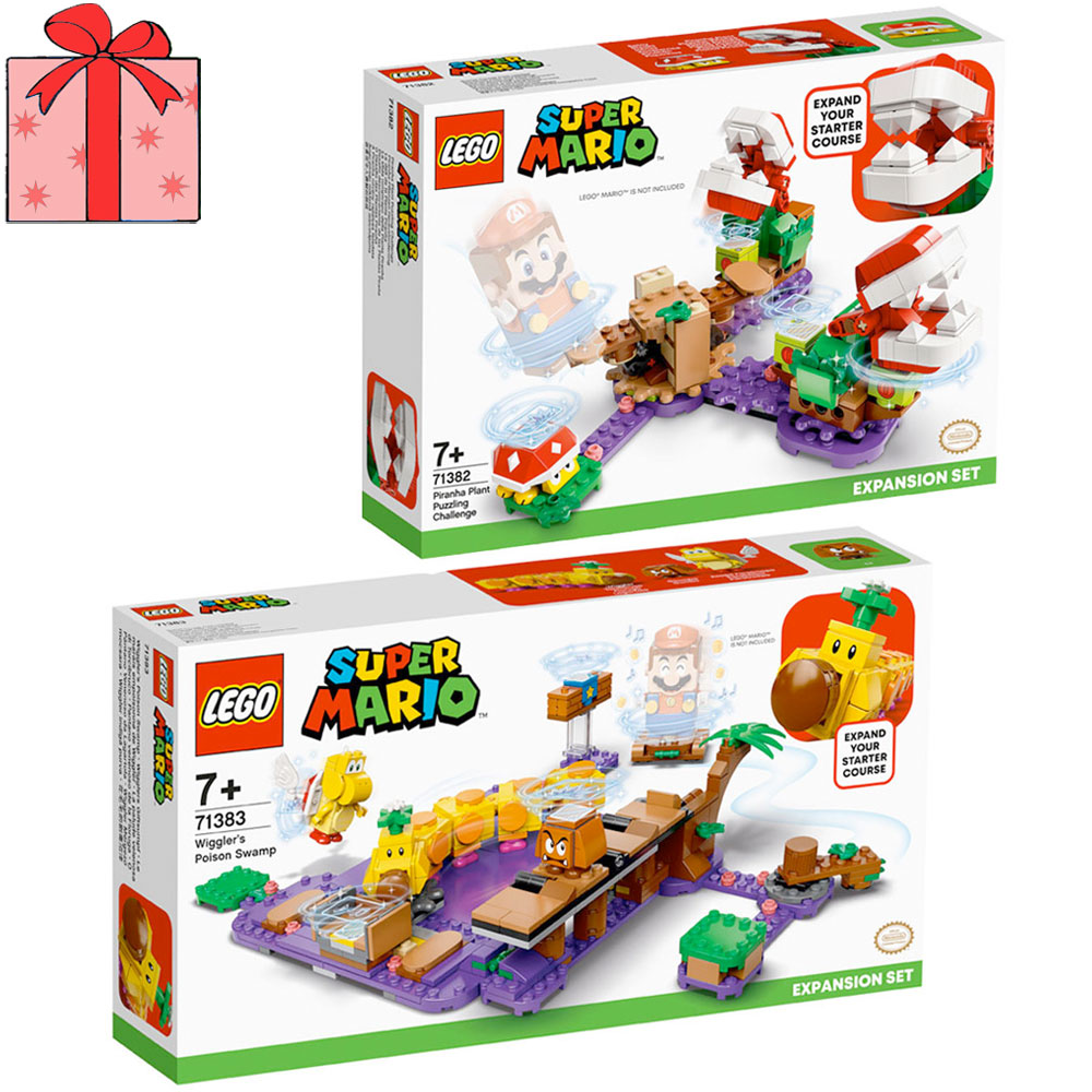 [DISCONTINUED] LEGO Super Mario Value Pack: 71382 Piranha Plant Puzzling Challenge + 71383 Wiggler's Poison Swamp + Gift Wrapping