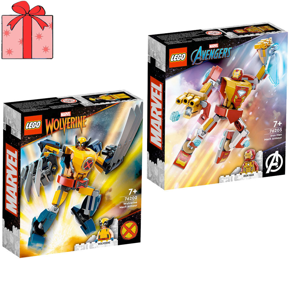 [DISCONTINUED] LEGO Marvel Value Pack: 76202 Wolverine Mech Armor + 76203 Iron Man Mech Armor + Gift Wrapping