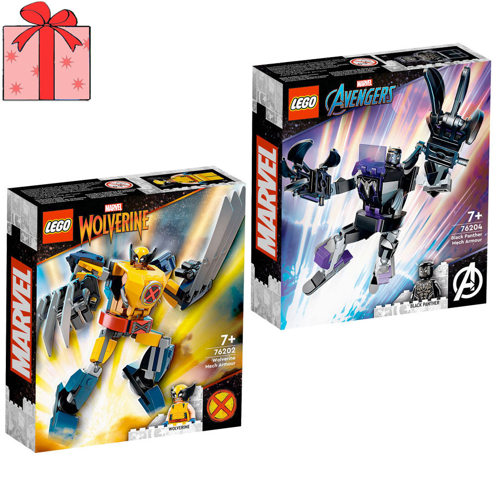 [DISCONTINUED] LEGO Marvel Value Pack: 76202 Wolverine Mech Armor + 76204 Black Panther Mech Armor + Gift Wrapping