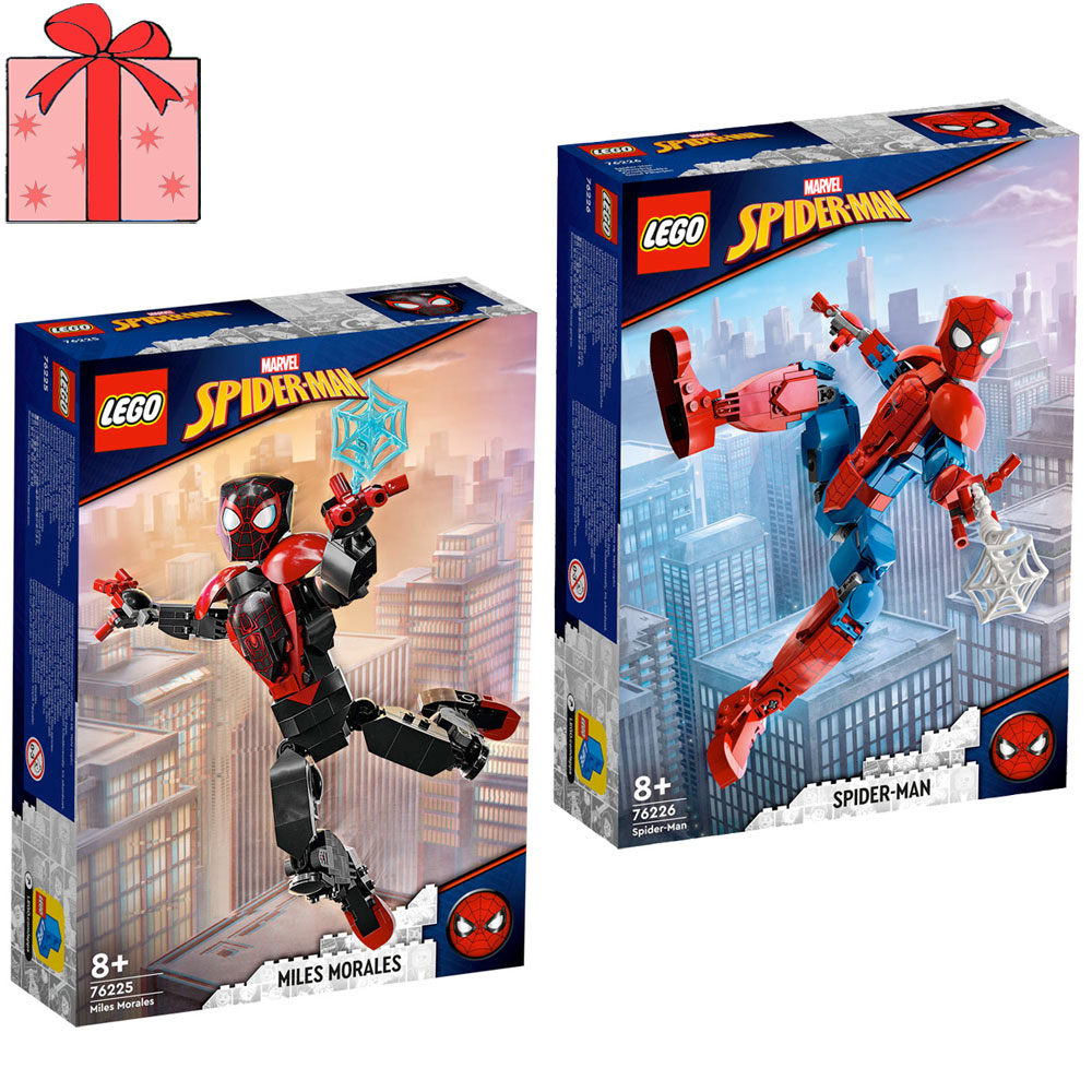 [DISCONTINUED] LEGO Marvel Spider-Man Value Pack: 76225 Miles Morales Figure + 76226 Spider-Man Figure + Gift Wrapping