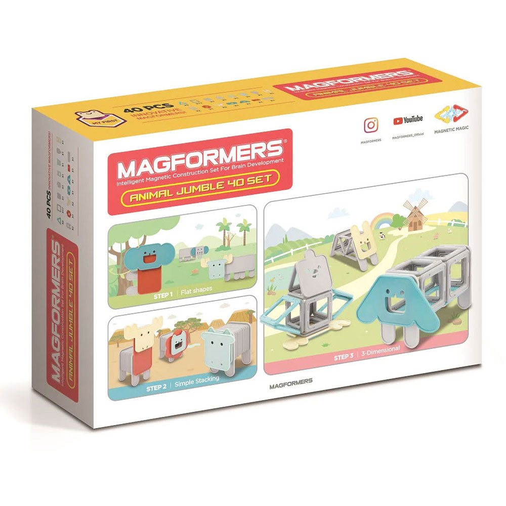 Magformers My First Animal Jumble 40 Magnetic Construction Set