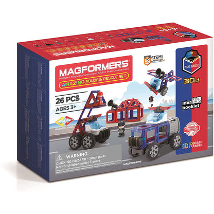 Magformers Amazing Magnetic Construction Set Value Pack: Transform Wheel + Police & Rescue