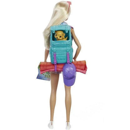 Kids can take "Malibu" Barbie doll on the ultimate camping trip with her pet puppy