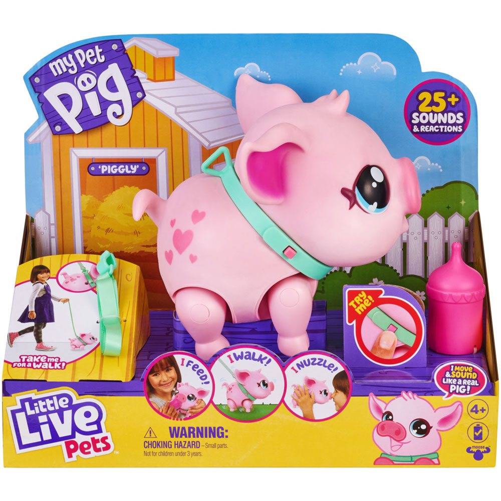 Moose Little Live Pets Lil Walking My Pet Pig - Piggly