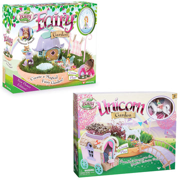 My Fairy Garden Grow & Play Value Pack - Enchanted Magical Indoor Fairy Garden & Unicorn Garden with Caravan