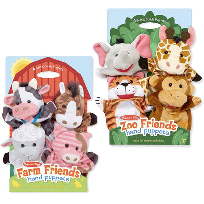 Melissa & Doug Hand Animal Puppets Value Pack - Farm & Zoo