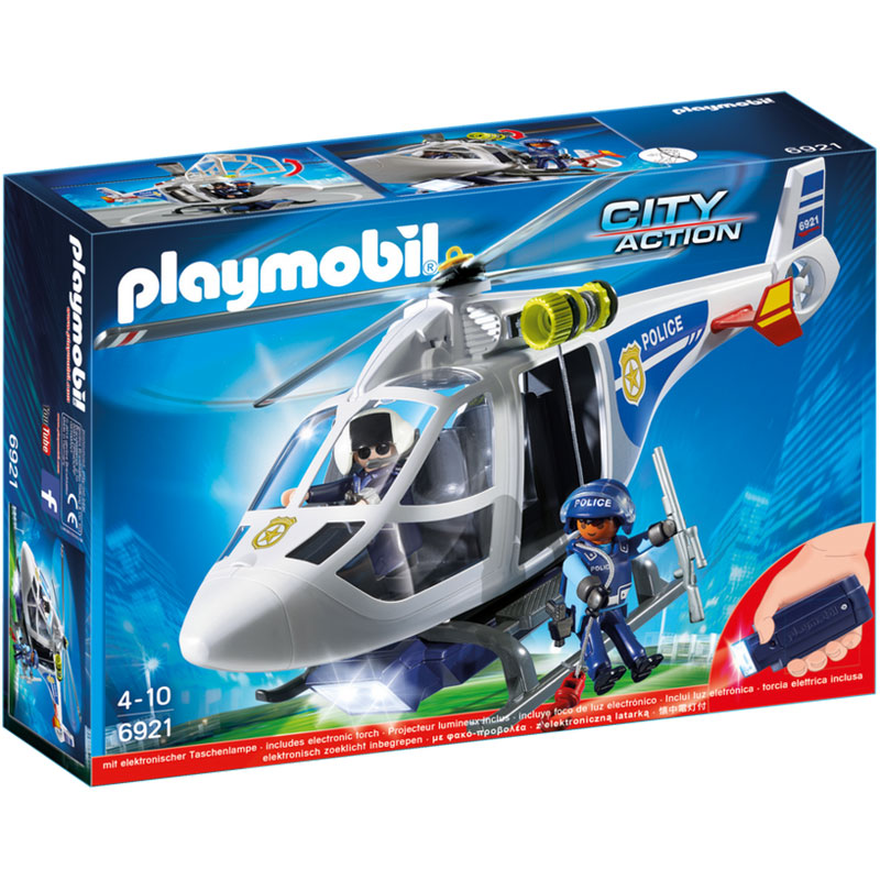 [DISCONTINUED] Playmobil City Action 6921 Police Helicopter with LED Searchlight