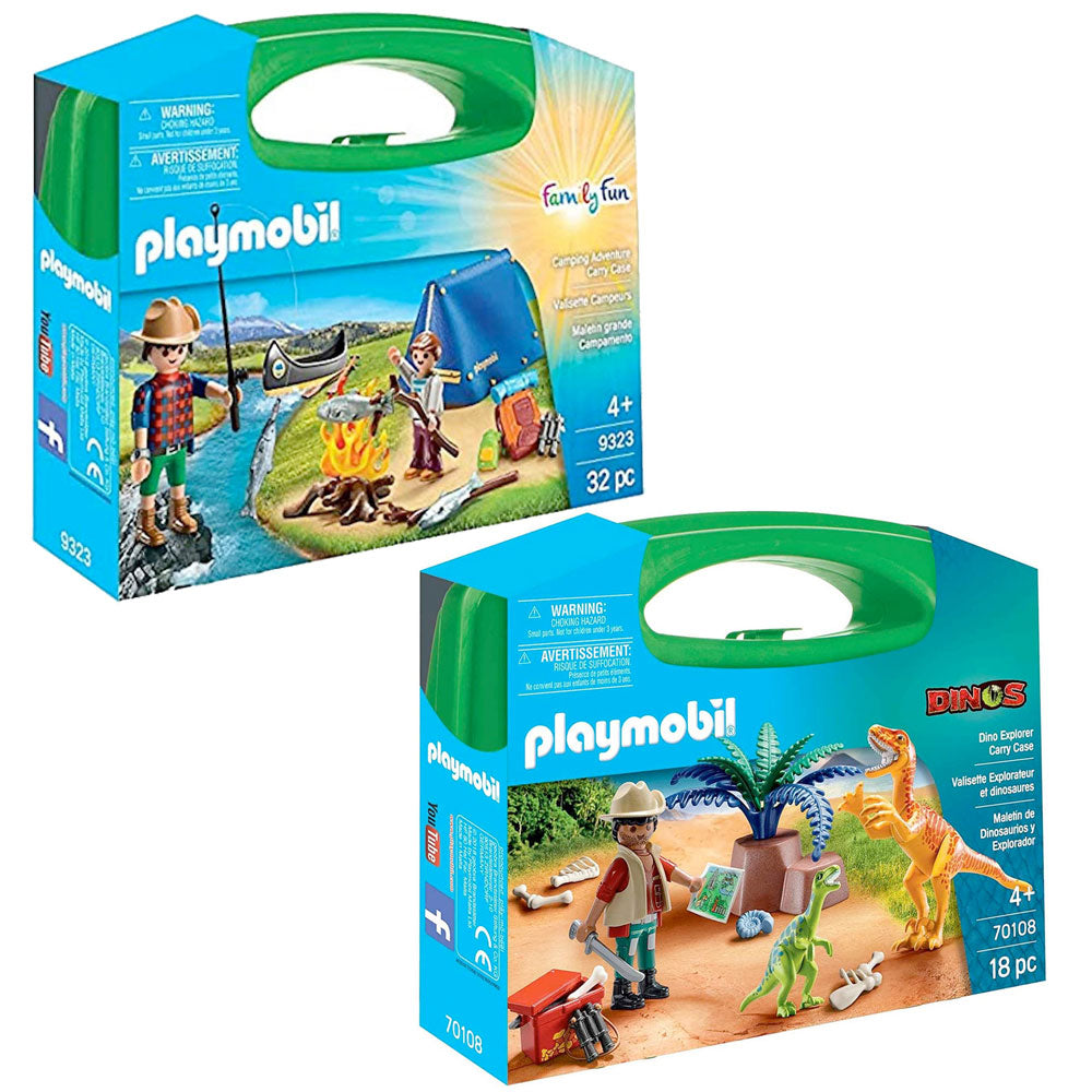 Playmobil Carry Case Value Pack - Camping & Dino Explorer