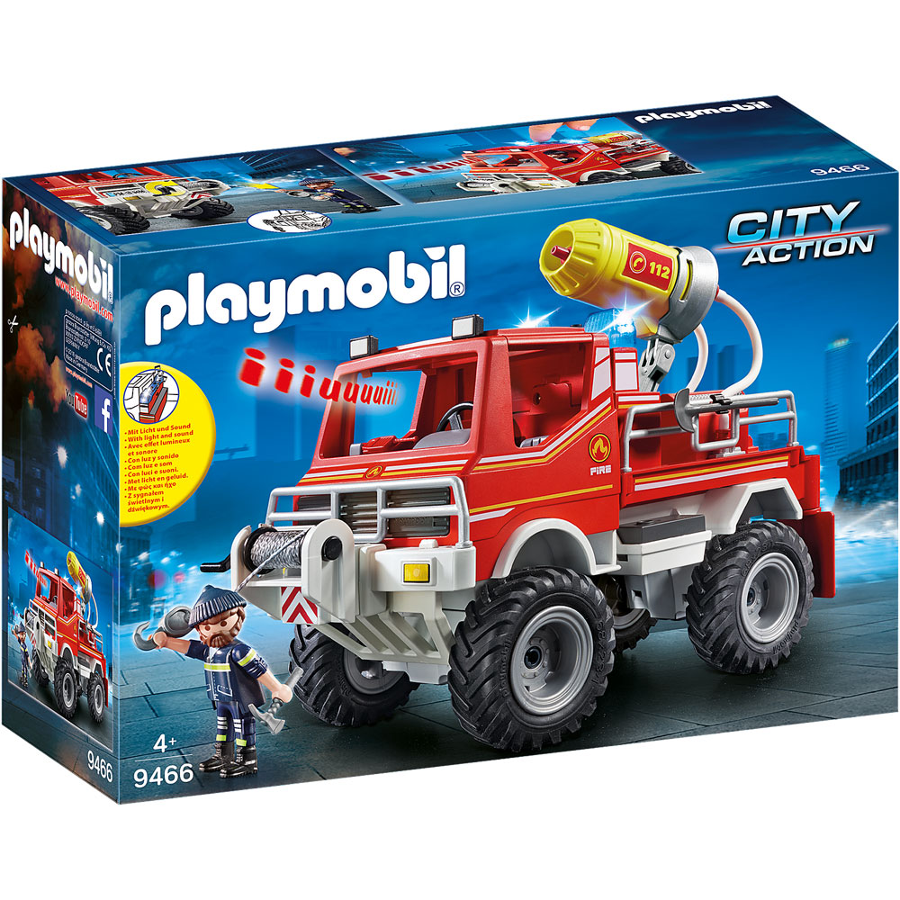 [DISCONTINUED] Playmobil City Action 9466 Fire Truck & FREE Cosmic Flying Disc