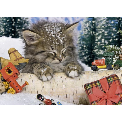 Ravensburger Cat in the Snow Christmas Tin Box Puzzle 80pc