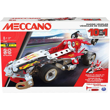 Meccano 10 Model Set 21201 Racing Vehicle Building Kit