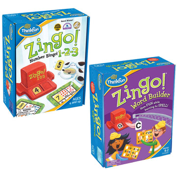 ThinkFun Zingo Game Value Pack: 123 Number Bingo + Word Builder