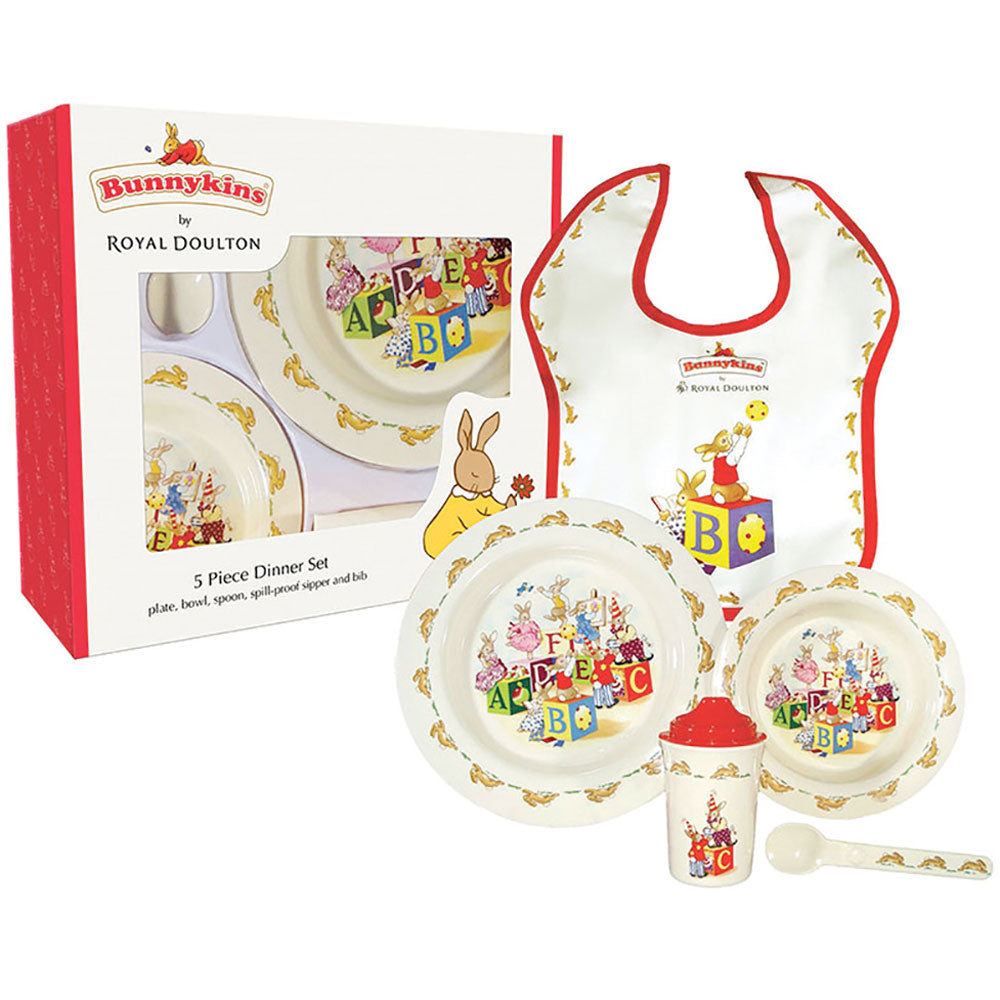 Bunnykins ABC Building Blocks 5 Piece Melamine Dinner Set