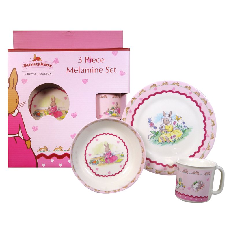 Bunnykins Sweetheart 3 Piece Melamine Dinner Set