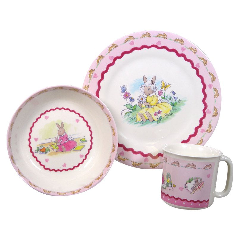 Bunnykins Sweetheart 3 Piece Melamine Dinner Set