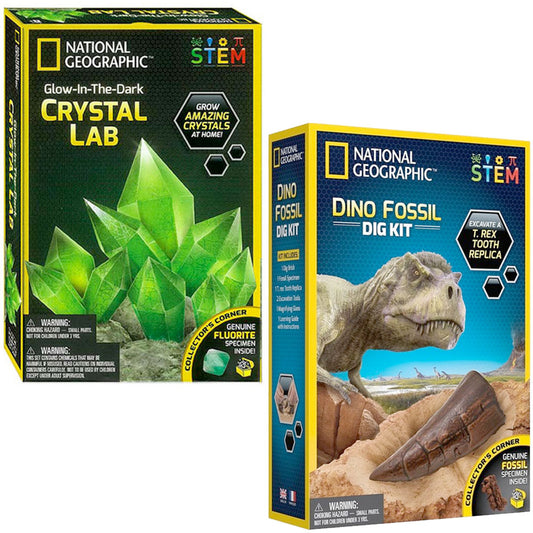 National Geographic Science Value Pack: Crystal Lab + Dino Fossil