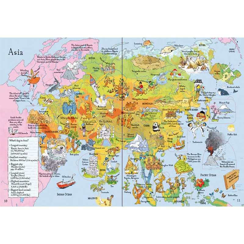 Usborne Lift-the-Flap Picture Atlas Board Book with World Map