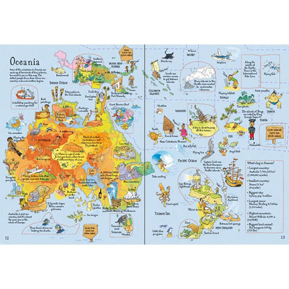 Usborne Lift-the-Flap Picture Atlas Board Book with World Map