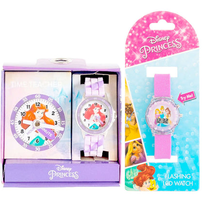 You Monkey Watches Value Pack - Disney Princess Flashing LCD & Ariel Time Teacher