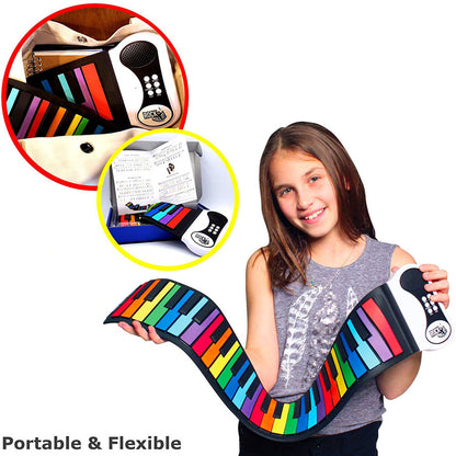 Rock and Roll It Rainbow Flexible Roll-Up Piano